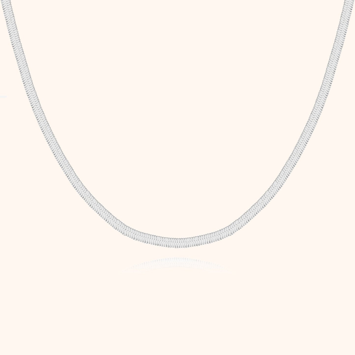 Ketting Platte Zilveren Halsketting Stijlvol