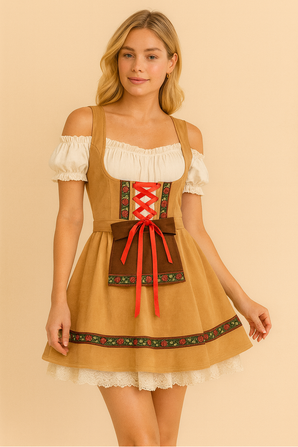 Dames Dirndl Jurk Blauw Rokje Oktoberfest Stijl