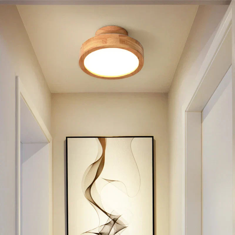 Houten Plafondlamp Ronde Scandinavische Stijl