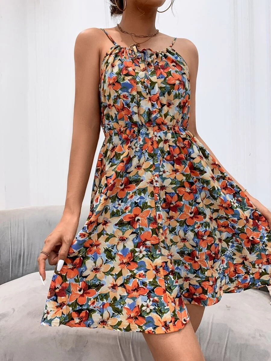Korte Jurk met Elastische Tailleband voor Vrouw