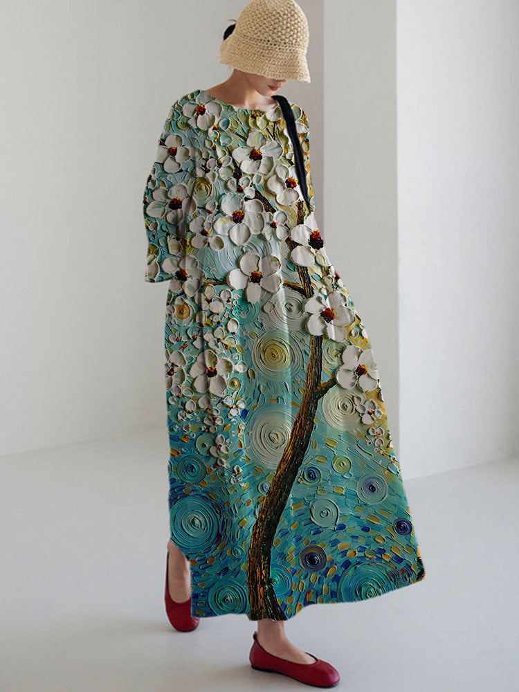 Zomerjurk Vrouw Vrolijke Bloemenprint Jurk