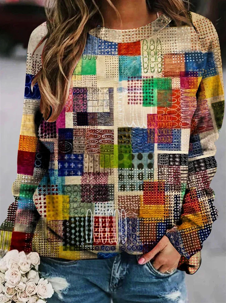 Woltrui Bedrukt Warme Sweater voor Vrouw