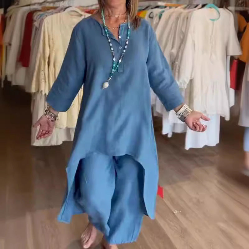 Linnen Vrijetijdspak Dames Elegante Zomerkleding Klein