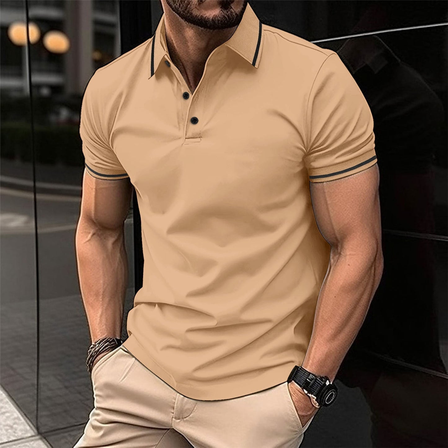 Heren Polo Shirt Slim Fit Katoen Casper