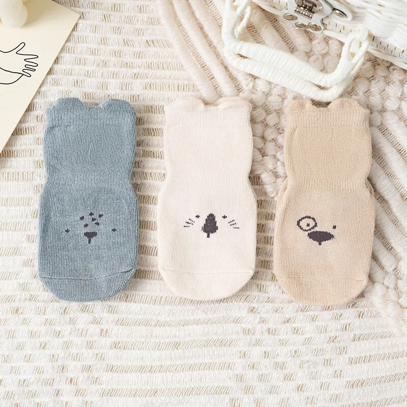 Babysokken 3-Pack Anti-Slip Met Rubberen Grippers - Mode Vibes