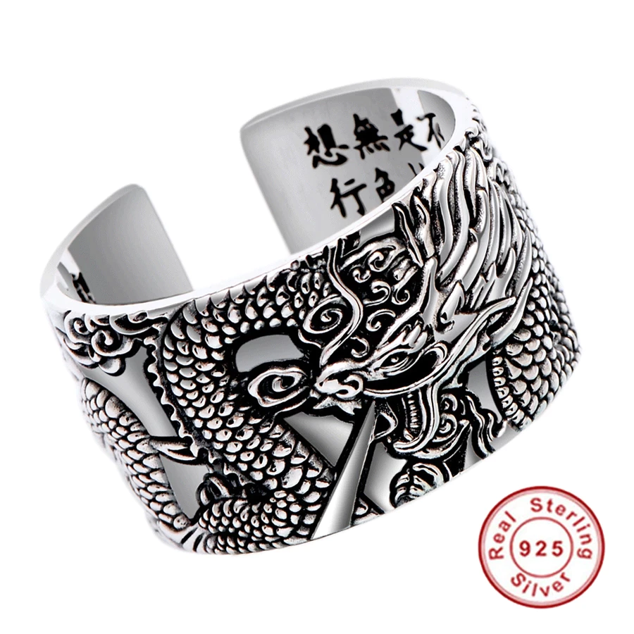 Zilveren Ring met Draak Motief Uniek en Stijlvol
