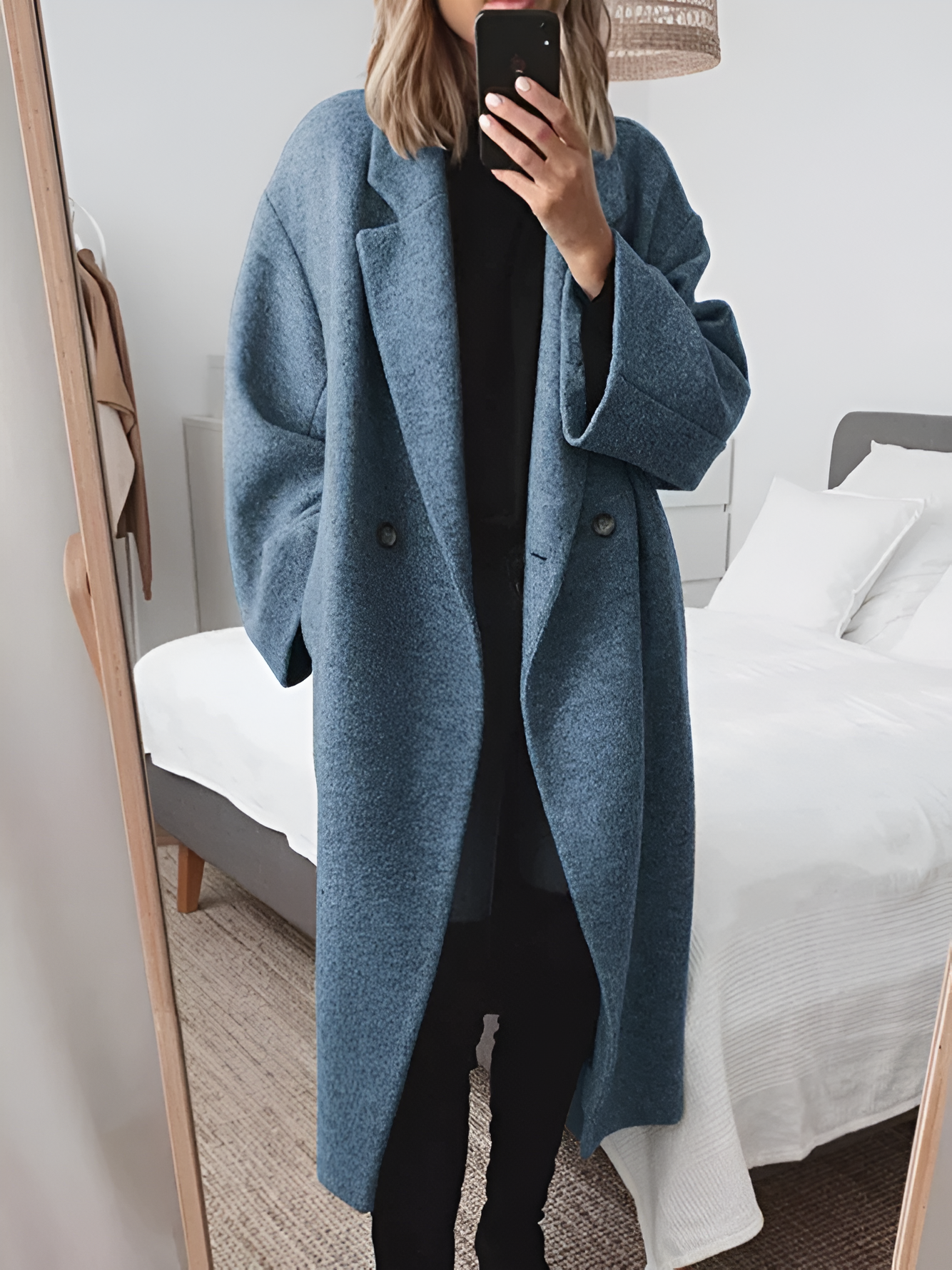 Oversized jas met dubbele knoopsluiting