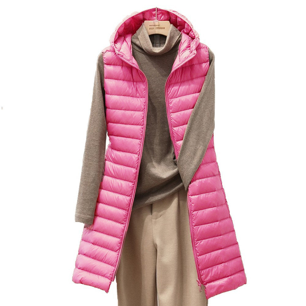 Dames Gewatteerd Vest met Capuchon - Lichtgewicht en Middellang - Herfst en Winter