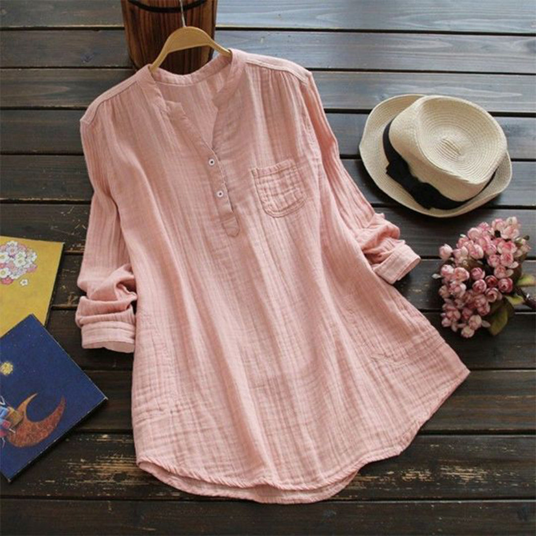 Dames Linnenlook Tunie Zomerjurk Casual Stijl