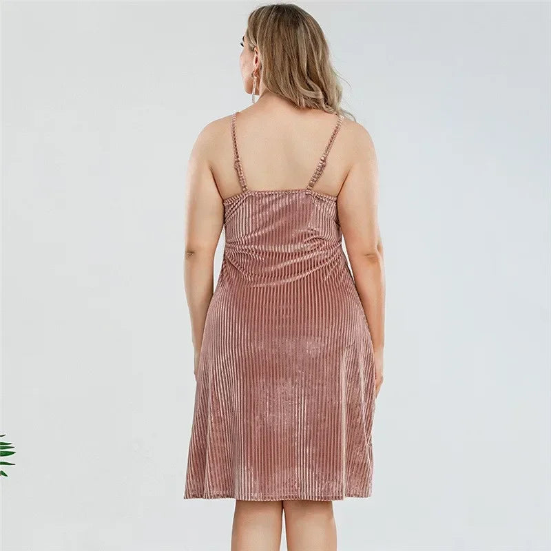 Comfortabele Ribgebreide Kant Mini Nachthemd voor Curve Vrouwen