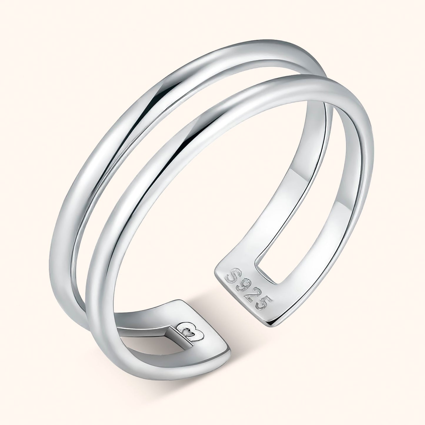 Dubbele Ring Sieraden Amaya Zilverkleurig