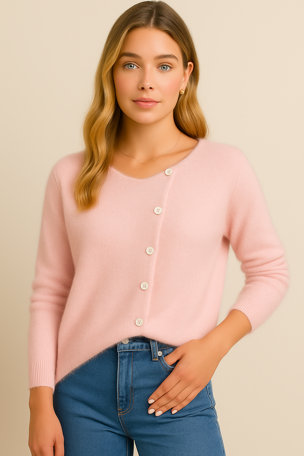 Dames Wollen Vest met Knopen Stijlvol Warm