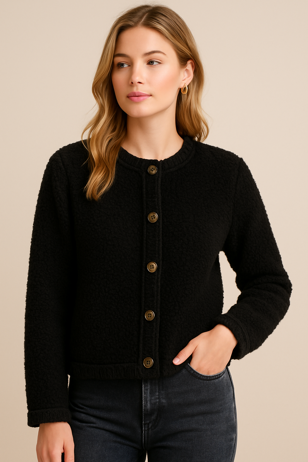 Dames Teddyjas Overshirt met Knopen Romana