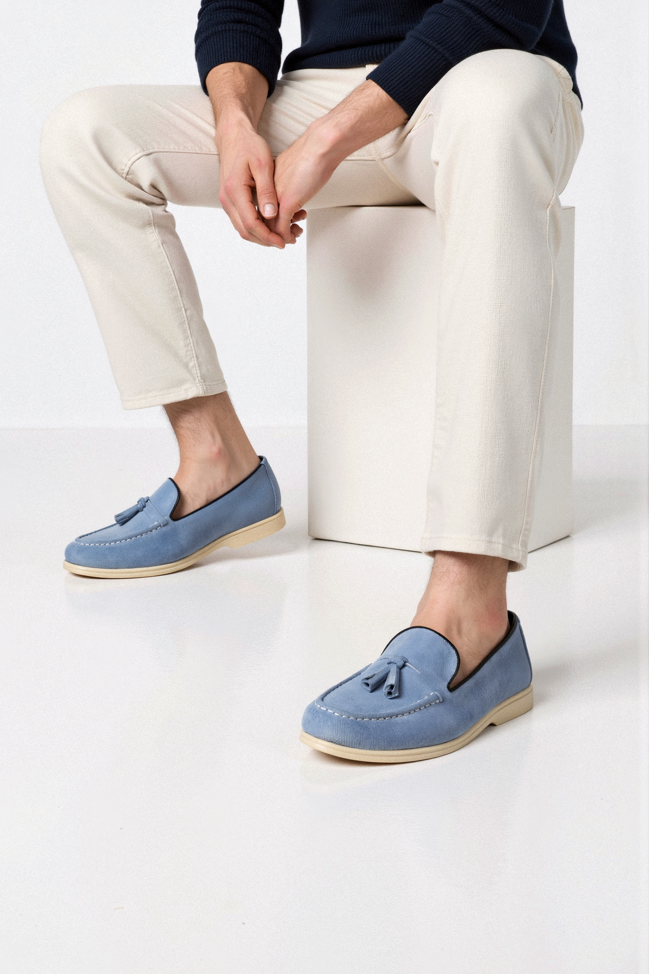 Loafer Schoenen Beige met Kwasten Comfortabel Elegant