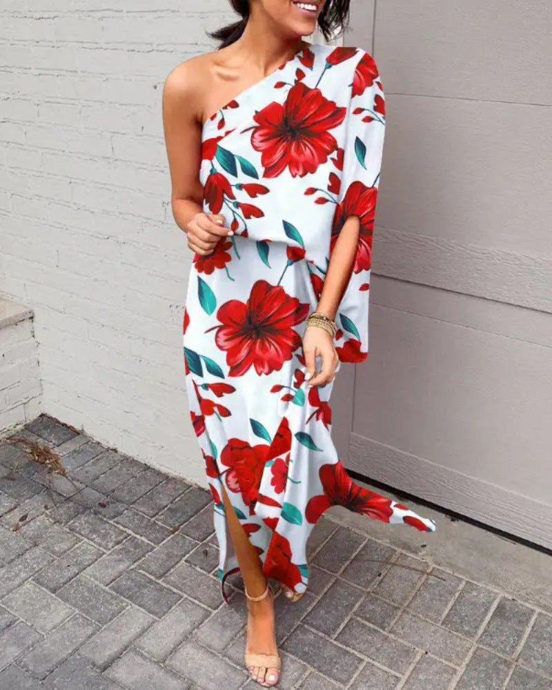 Vrouwelijke Off-the-Shoulder Jurkje Zomerjurk