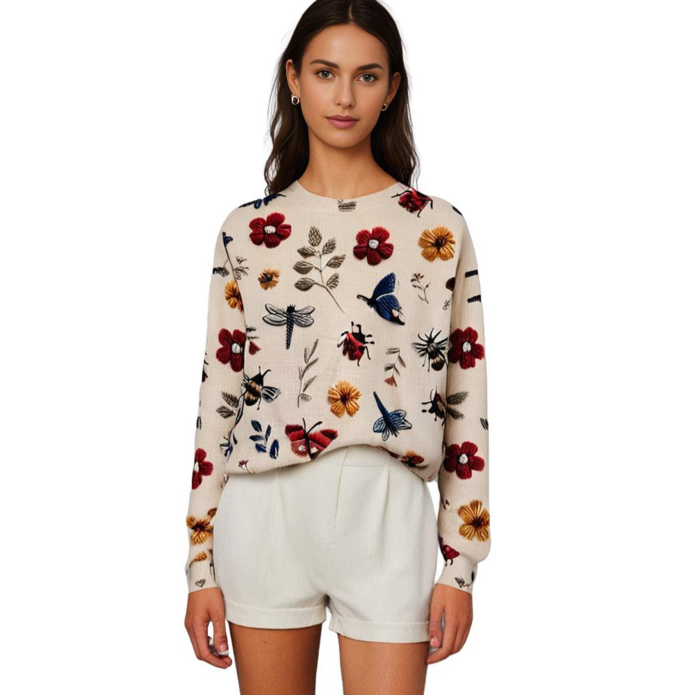 Damestrui Bloemenprint Fleur Jurktrui Zomer