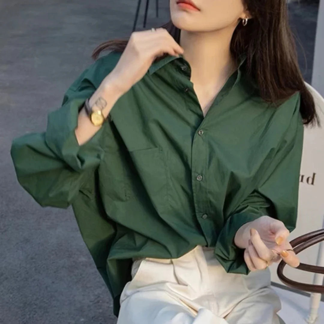 Chique Zomer Retro Groene Blouse