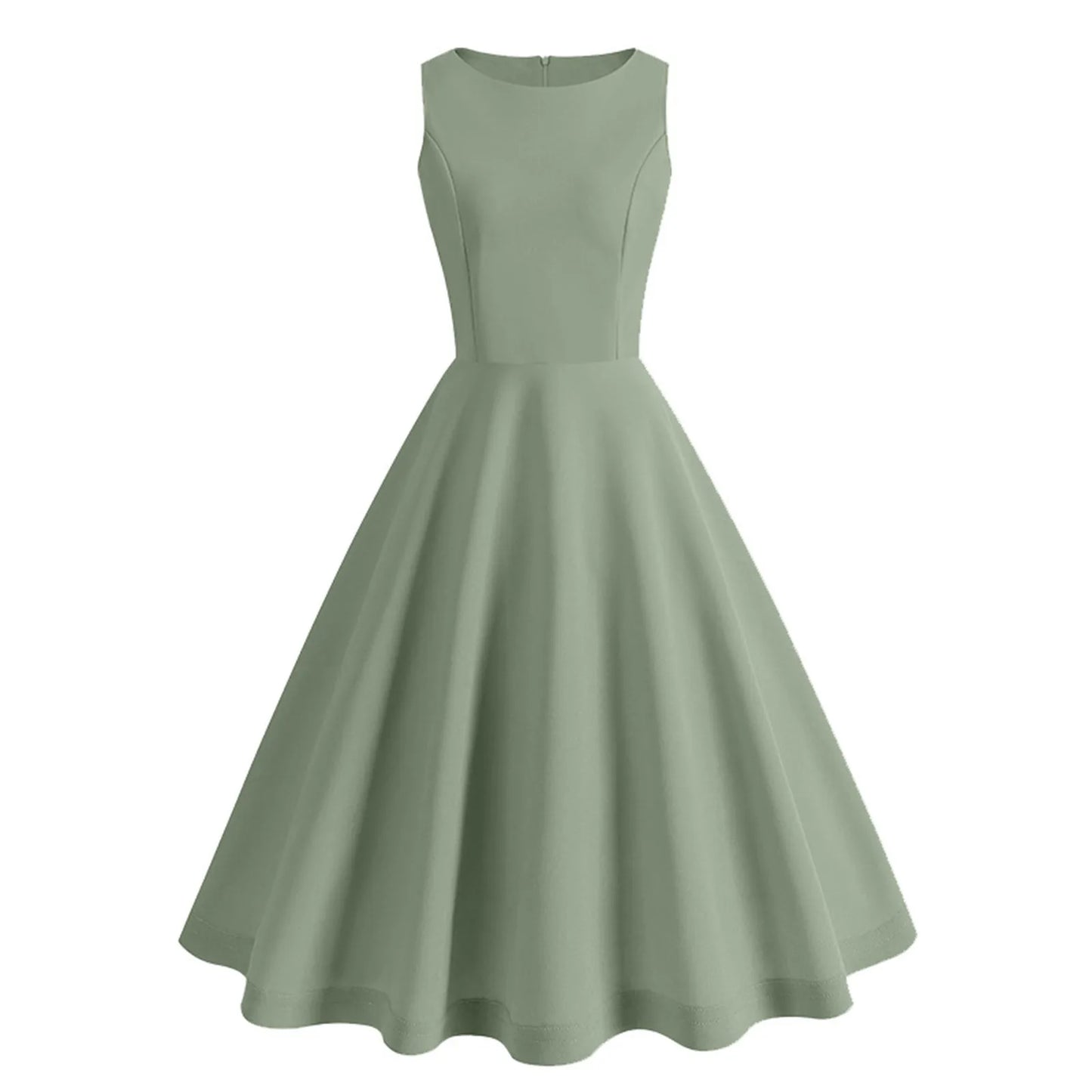 Bella Retro Roze Swing Midi-Jurk