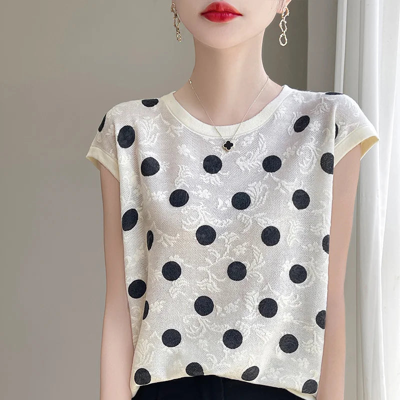 Mira Mode Zomerse Polka Dot Blouse