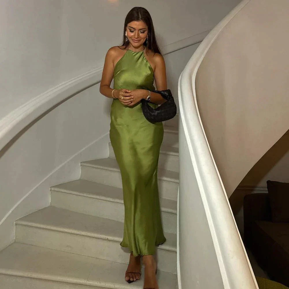 Zijden Jurk Mouwloos Elegant voor Vrouw - Mode Vibes