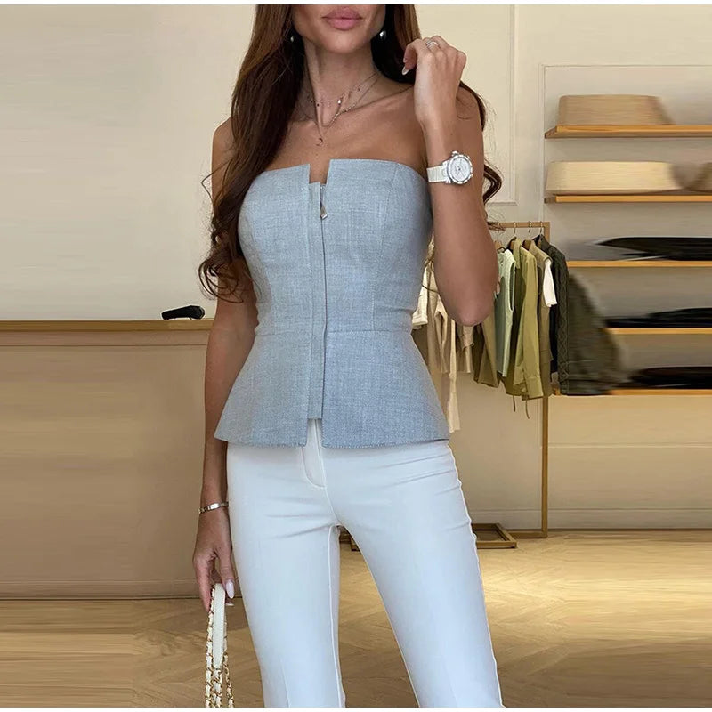 Vrouwelijke Off-Shoulder Top Elegante Zomer jurk