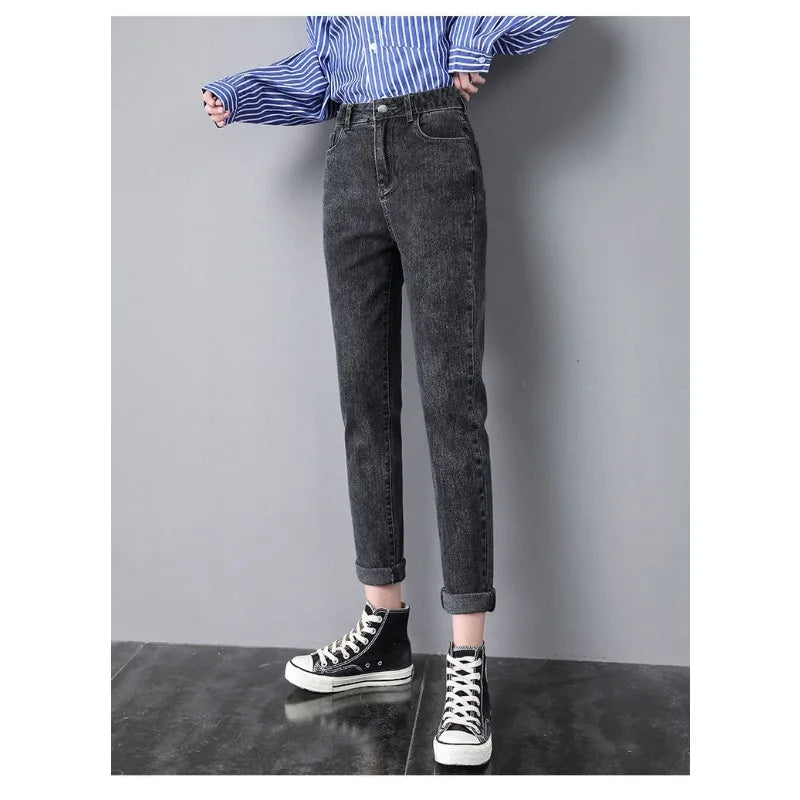 Modieuze Elegantie Vintage Wijde Jeans