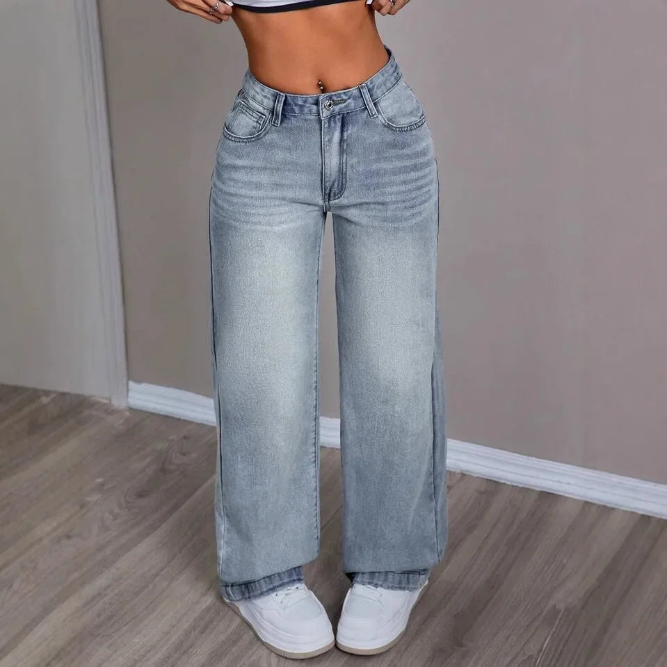 Hoge Taillewijde Jeans voor Vrouwen