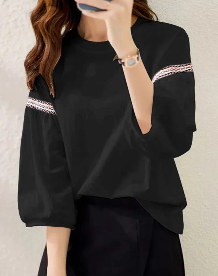 Fresca Chic Zomerblouse met Webbing