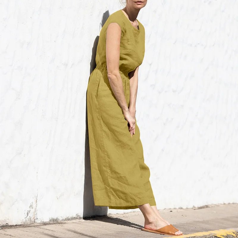 Vrouwelijke Katoenen Jumpsuit Zomer Jurk