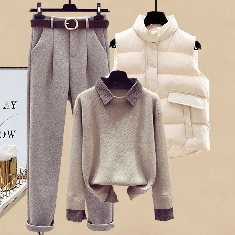 Dames Driedelige Set Elegante Kleding