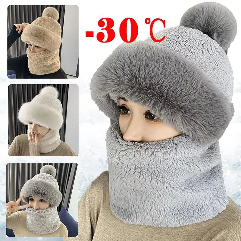 Warme Winterset Pluizige Sjaal en Handschoenen