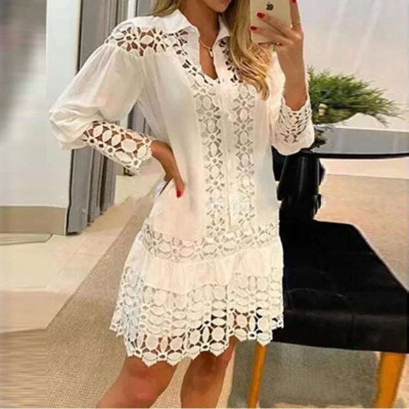 Korte Kanten Jurk Mini Elegante Vrouwelijke Stijl