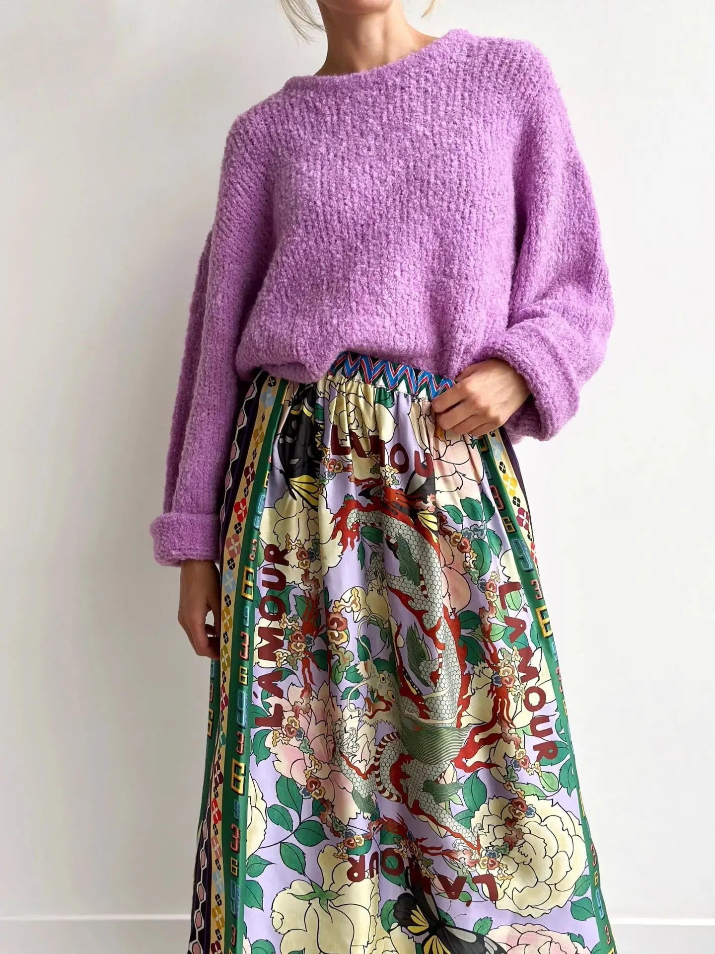 Casual Rok met Vintage Bloemenprint