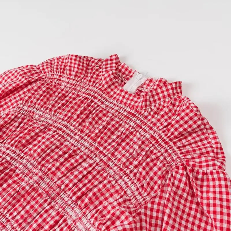 Sunspree Ruitjesblouse met Ruches