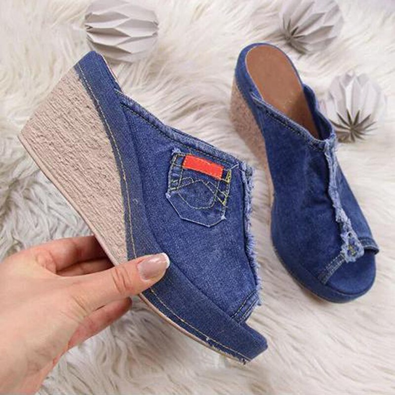 Zomerse Fish Mouth Platformsandalen
