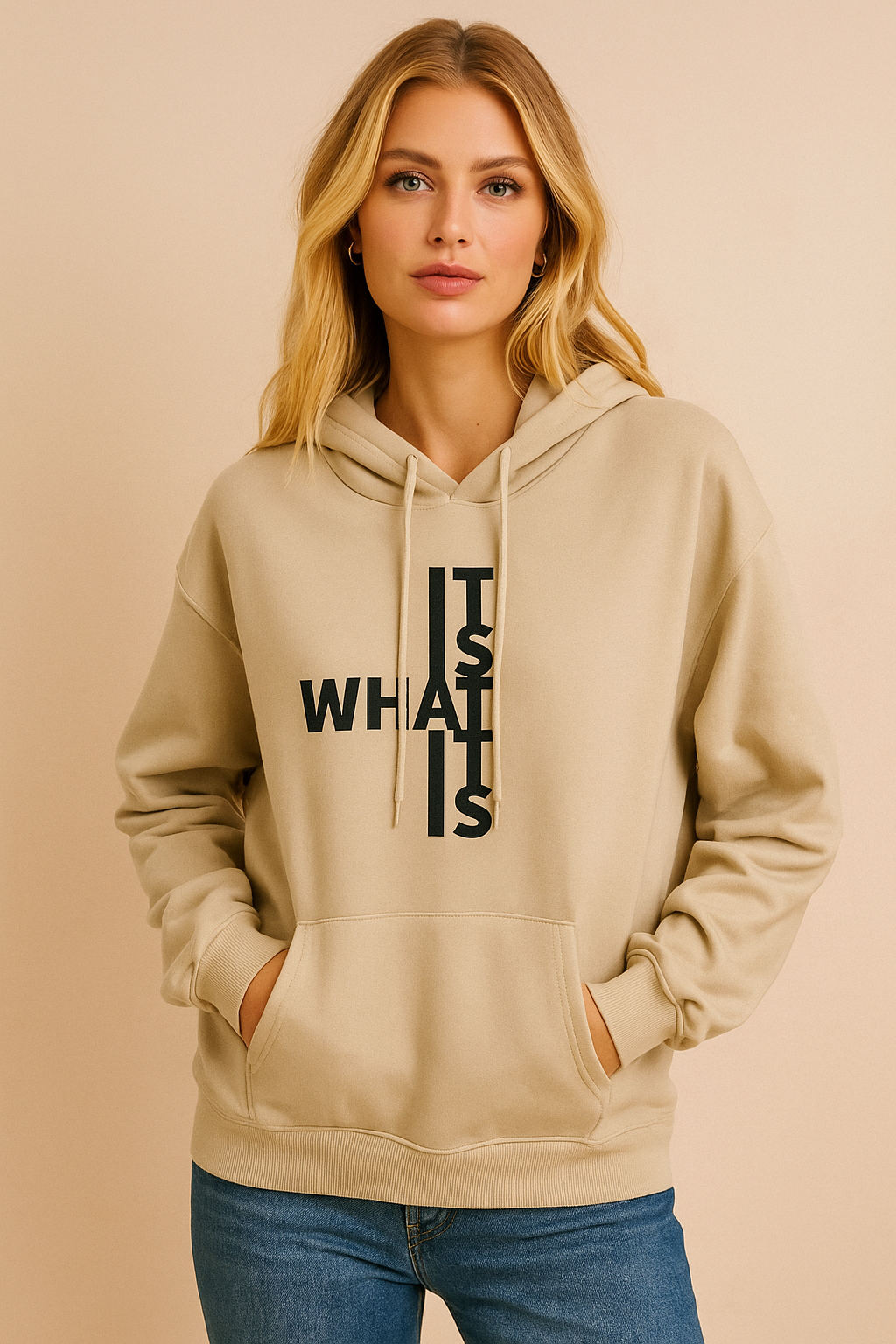 Dames Hoodie Warm met Leuke Statement Tekst Print