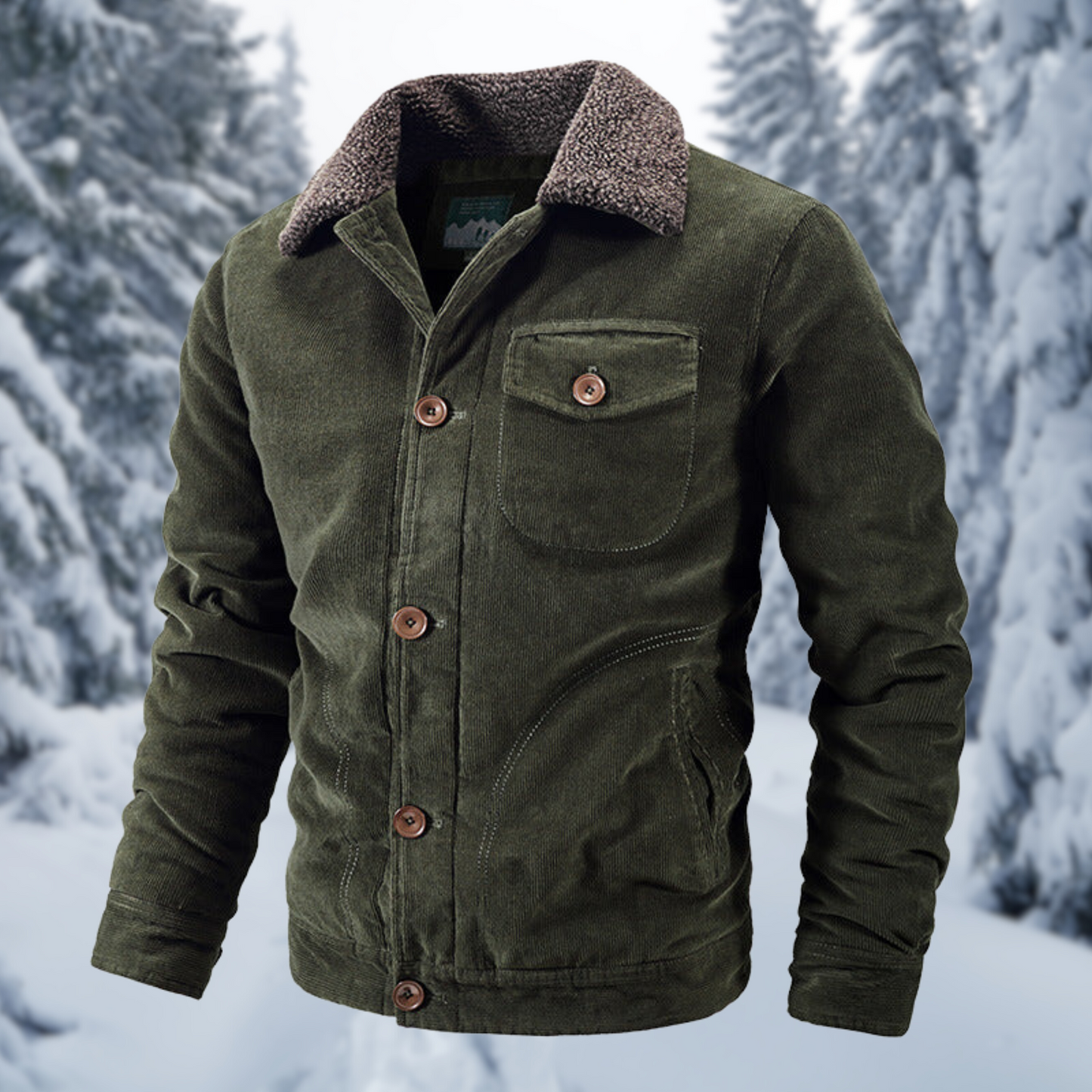 Militaire Winterjas met Bontkraag Warm en Stijlvol