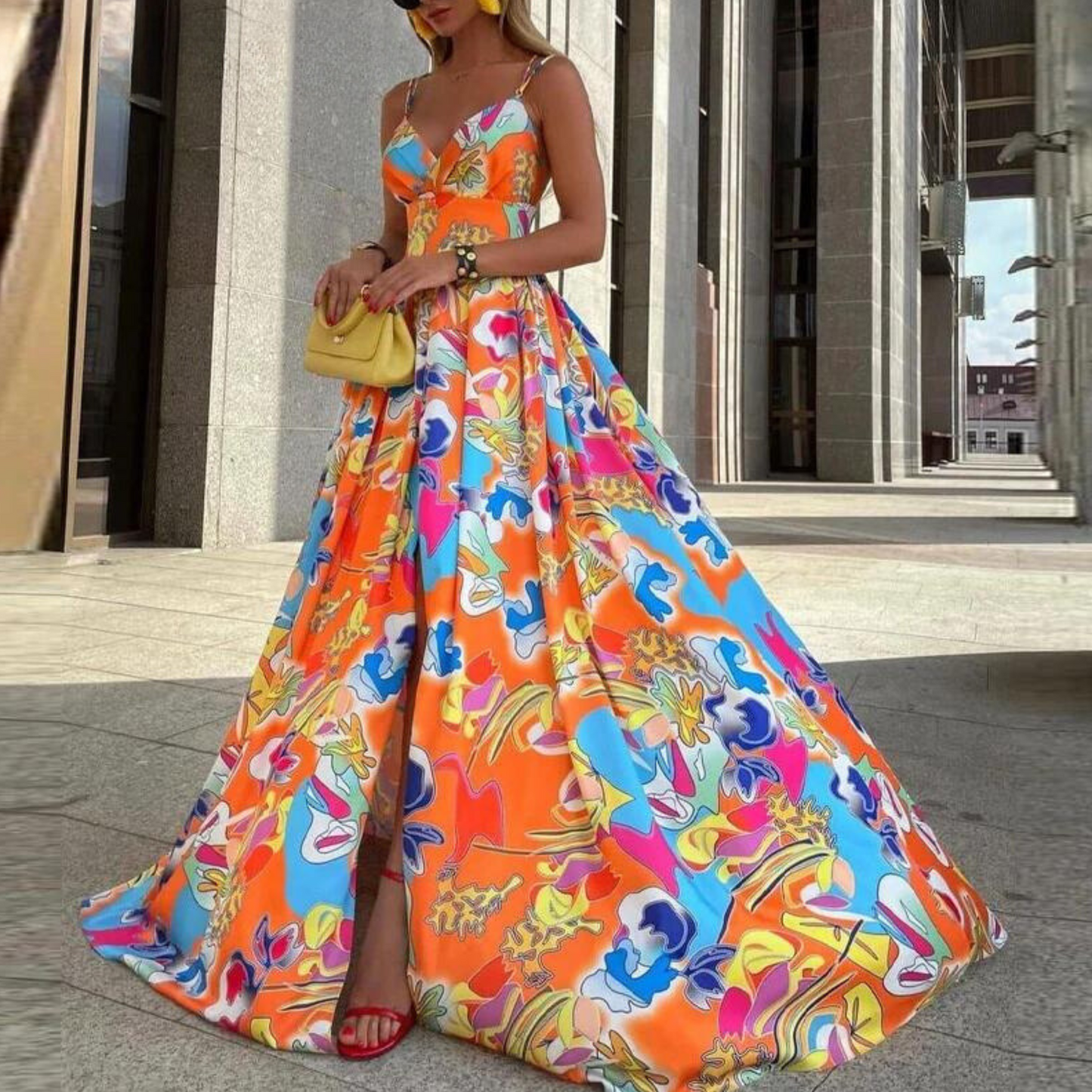 Maxi Jurk met Spaghettibandjes Elegante Zomerjurk - Mode Vibes