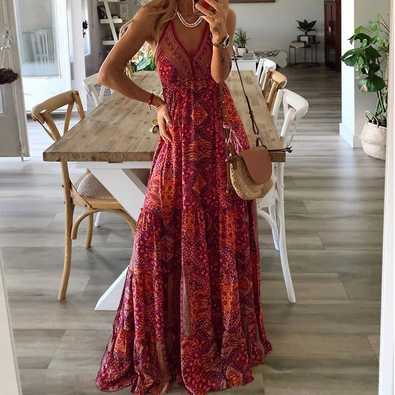 Maxi-jurk Boho Stijl Vrouwenjurk Zomerjurk