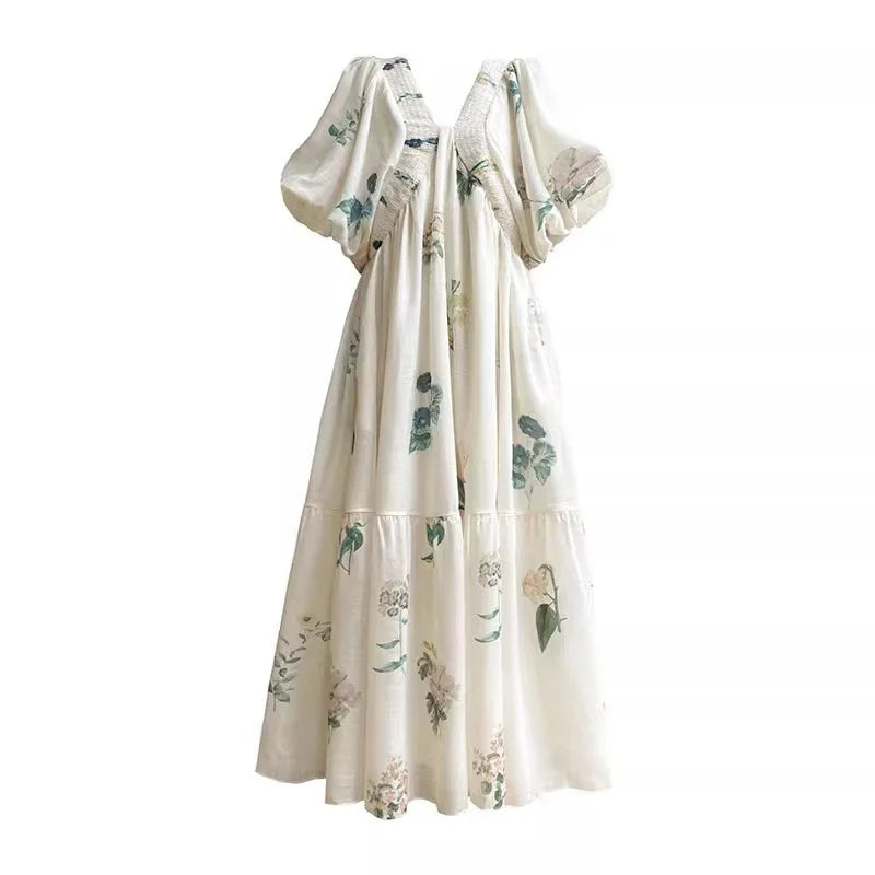 ZomerLuxe Bloemenprint Midi-Jurk