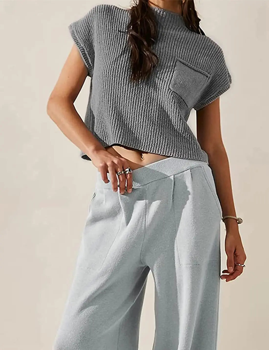 Dames Vest Zwart Leer Stijlvol