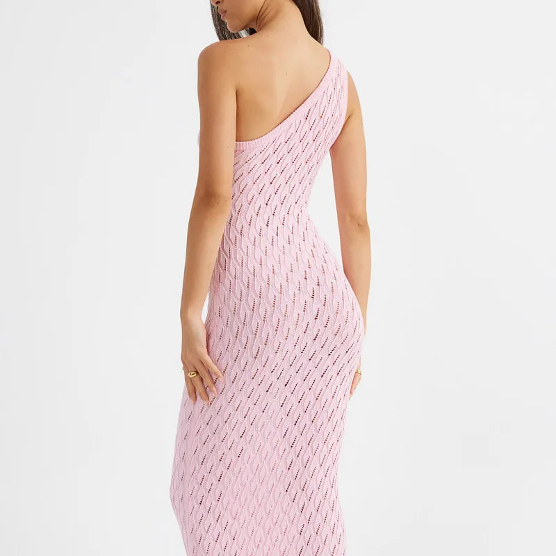 Asymmetrische Jurk Lange Knitlook Vrouwelijke Zomerjurk