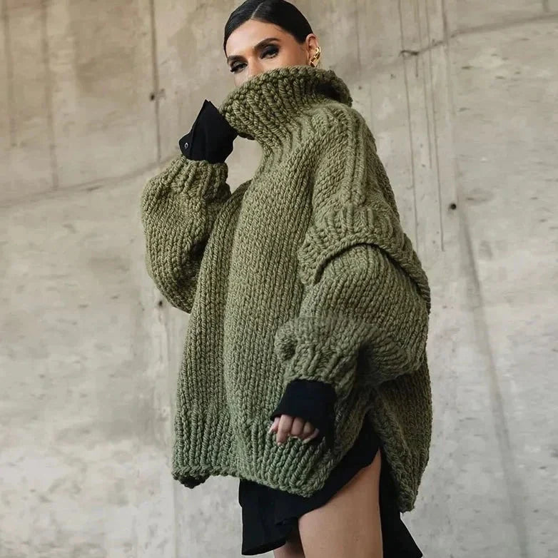 Oversized Rollkraag Trui voor Vrouw