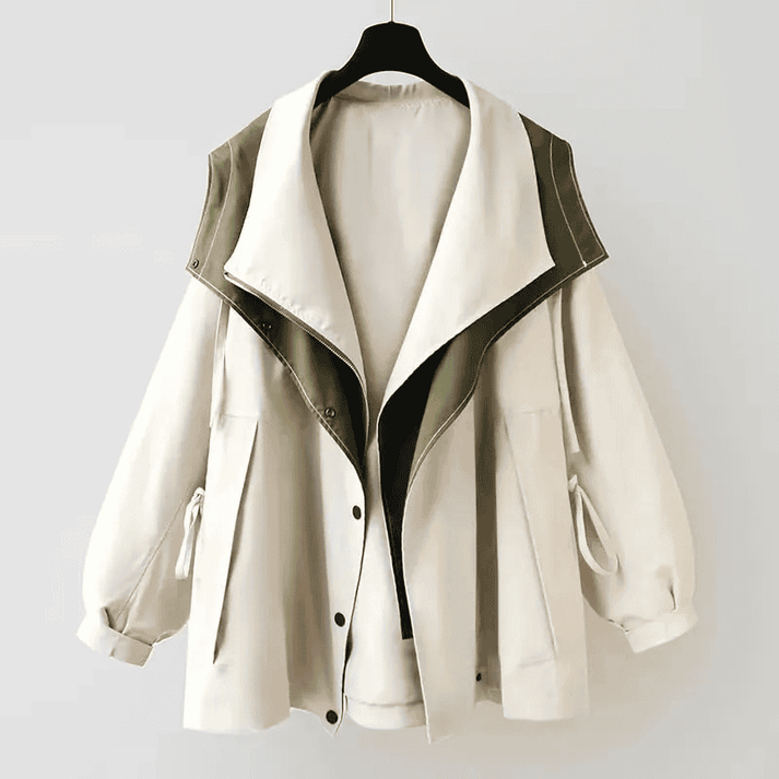 Oversized Damesjas met Capuchon – Tweekleurig & Gelaagd
