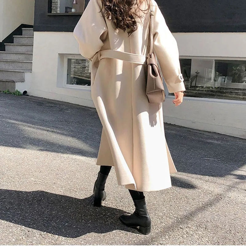 Elegante Dames Trenchcoat met Ceintuur – Herfst/Winter