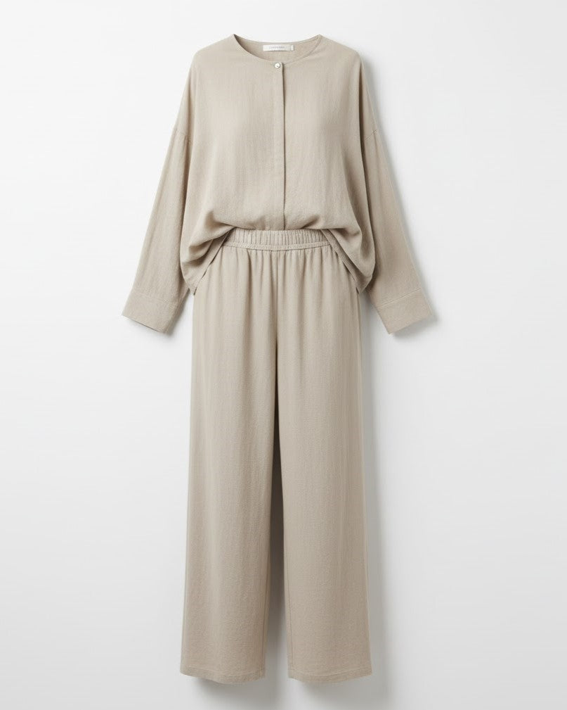 Blouse en Broek Set Wijde Pijpen Vrouwelijk - Mode Vibes
