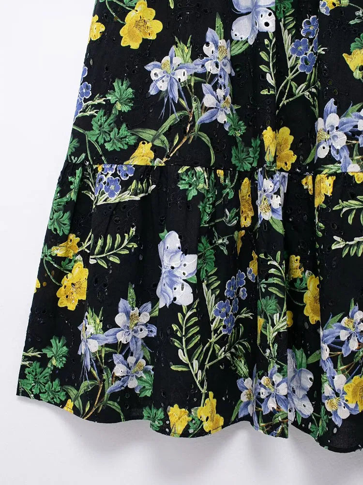 Riviera Leeter Zomerse Mouwloze Midi Jurk