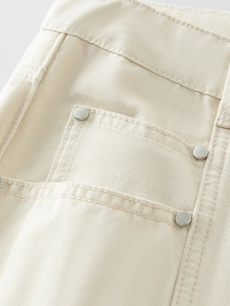 LuxeLoom Witte Rechte Jeans