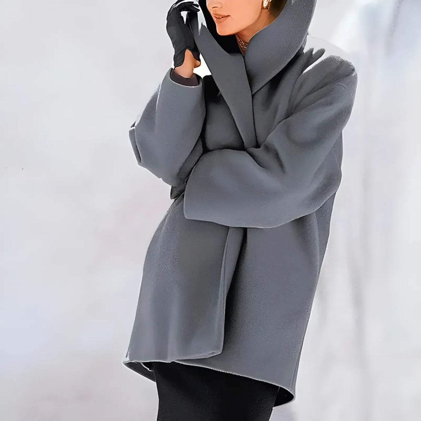 Modieuze Dames Winterjas met Capuchon – Warme Oversized Mantel
