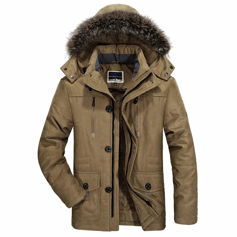 Heren Warme Winterjas met Capuchon – Winddicht & Comfortabel voor Koude Dagen